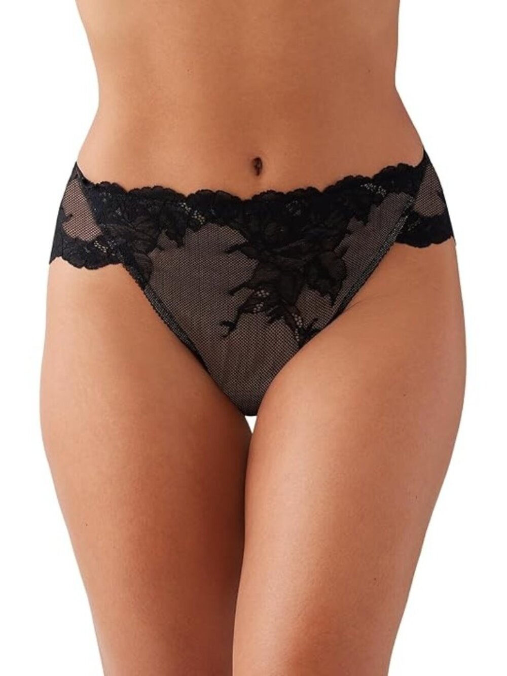 Wacoal Vivid Attraction High-Cut Lace Underwear Black Size S NWT